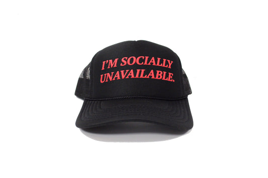 I'm Socially Unavailable - RED / BLK(Snapback)